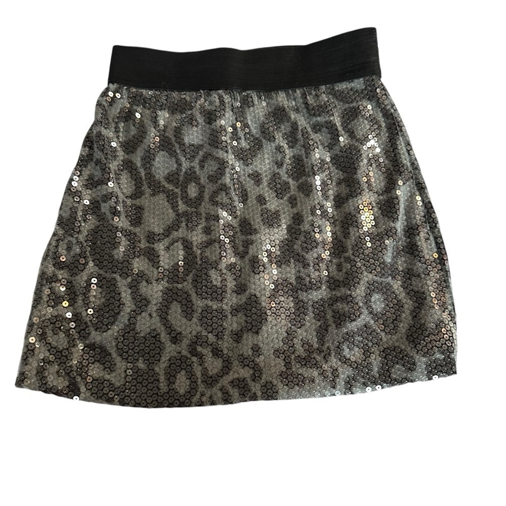 Poof Couture Silver Black Sequin Bubble Mini Skirt